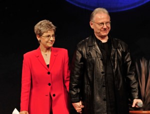 Patricia Fripp & Robert Fripp after keynoting American Payroll Association Congress. "How to be a Hero for More than One Day."