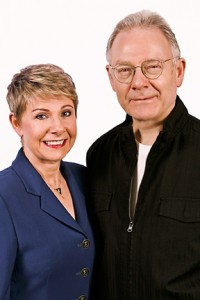 Robert Fripp and sister Patricia Fripp after a speaking engagement