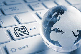 Keyboard with "News" Key and Small Globe