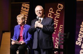 Hall of Fame Speaker, Patricia Fripp Presenting with Her Brother Legendary Guitarist Robert Fripp.