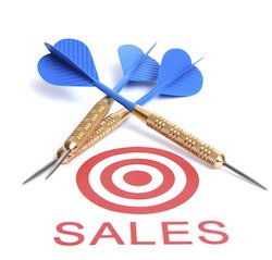 Sales Target with darts Illustration