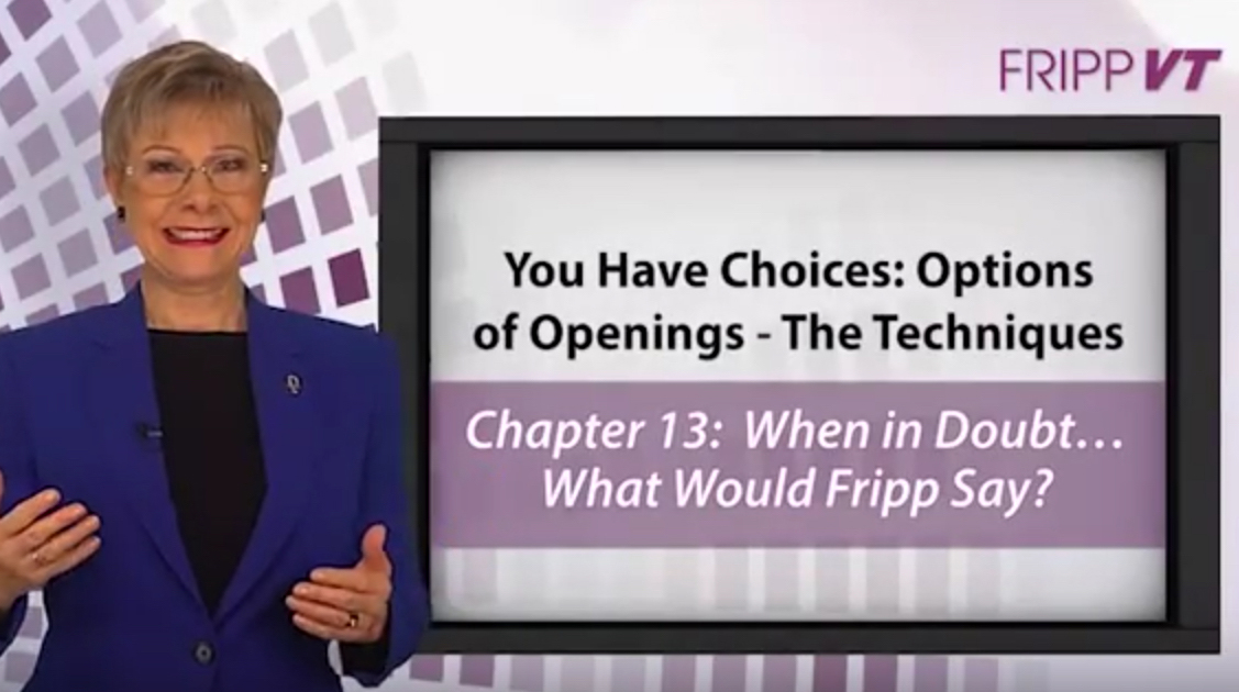 Patricia Fripp shows you how to open your presentation through FrippVT.