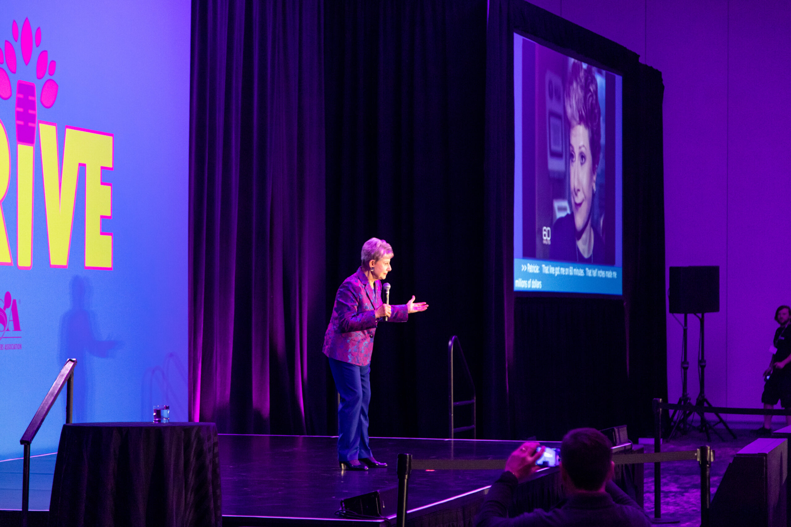 Executive Speech Coach & Creator of FrippVT, Patricia Fripp in Action Photo of Coaching with Client